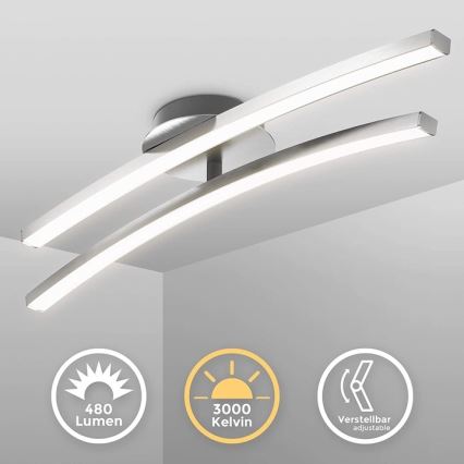 Plafonnier LED 2x6W/230V finition chrome brillant