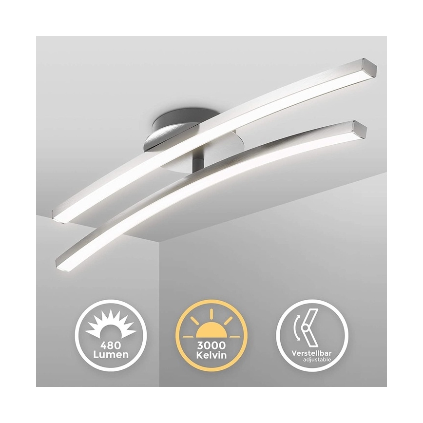 Plafonnier LED 2x6W/230V finition chrome brillant