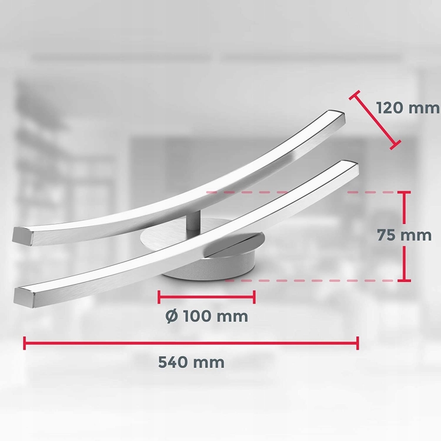 Plafonnier LED 2x6W/230V finition chrome brillant