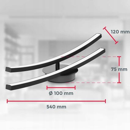 Plafonnier LED 2xLED/6W/230V 3000K noir