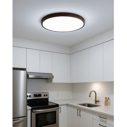 Plafonnier LED/32W/230V 3000/4000/6500K Ø 40 cm marron