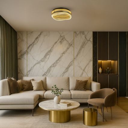 Plafonnier LED / 36W / 230V Ø 43 cm doré