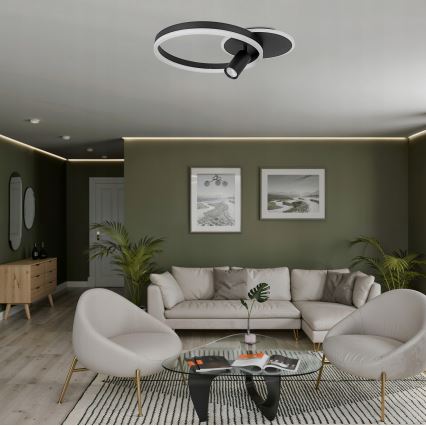 Plafonnier LED/38W/230V + 1xGU10/30W noir