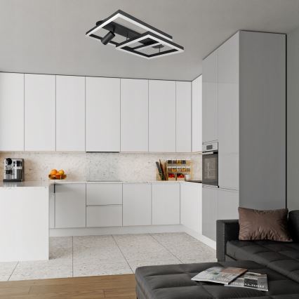 Plafonnier LED/38W/230V + 1xGU10/30W noir