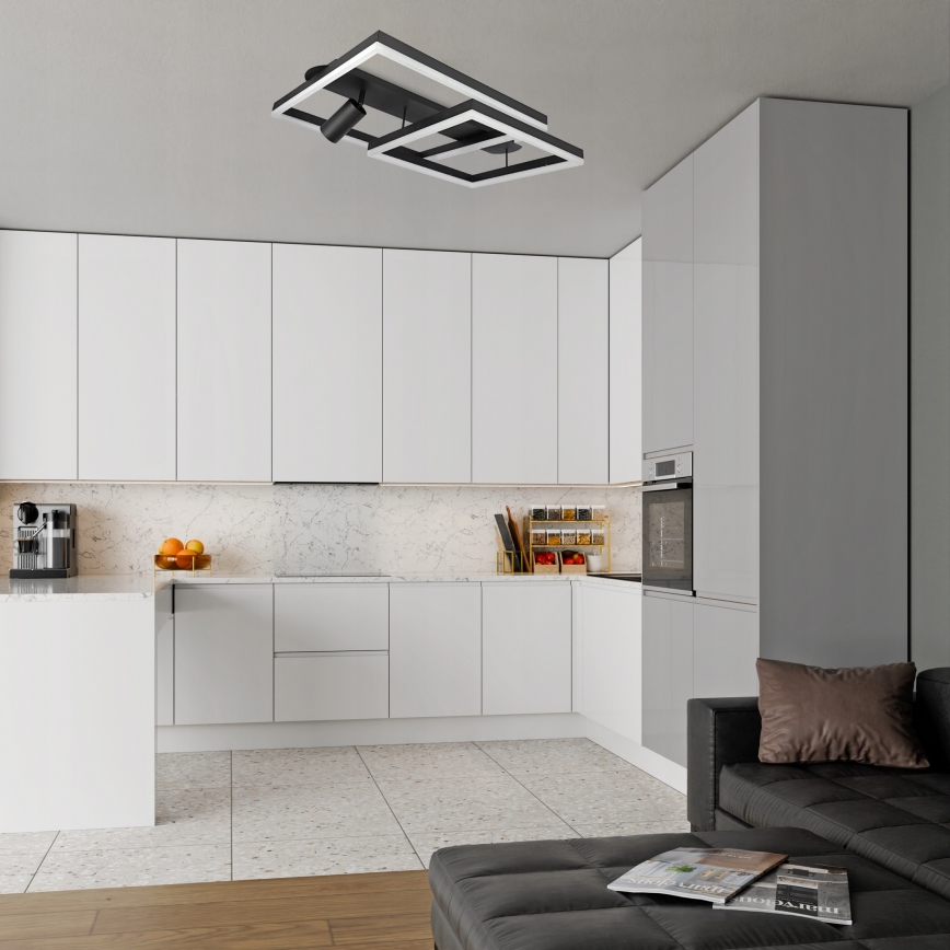 Plafonnier LED/38W/230V + 1xGU10/30W noir