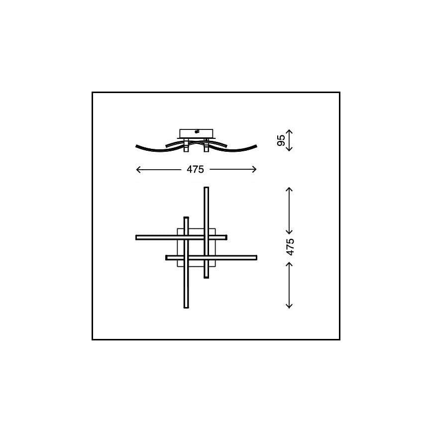 Plafonnier LED 4 × 2,6 W / 230 V / 3000 K, chrome mat