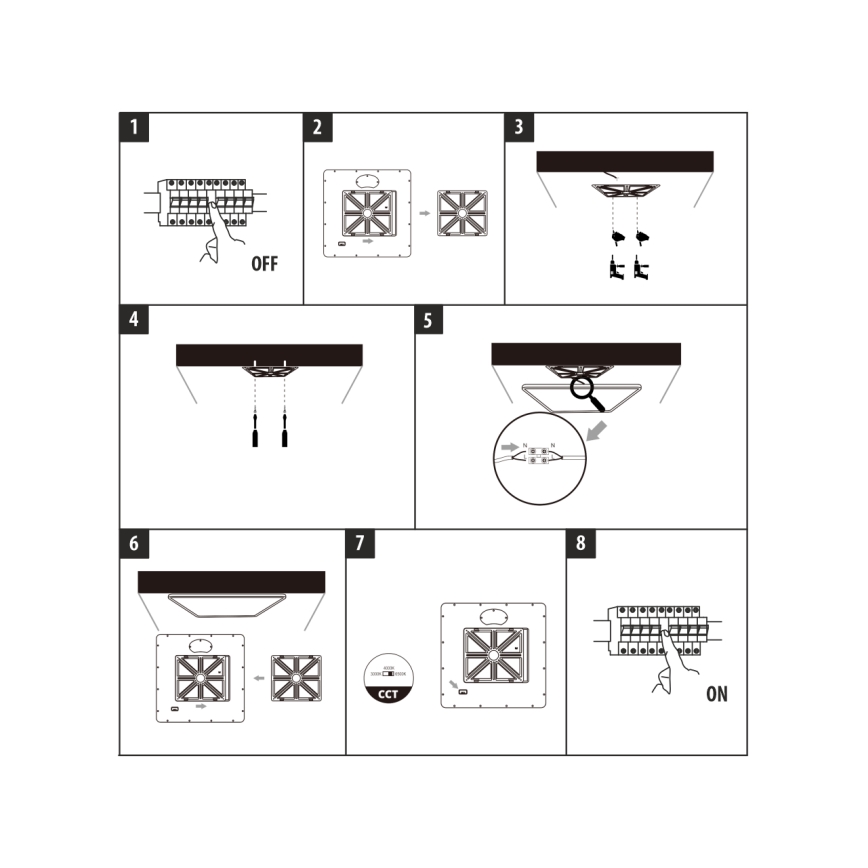 Plafonnier LED 40W/230V 3000/4000/6500K 50x50 cm blanc