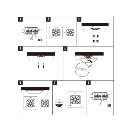 Plafonnier LED 40W/230V 3000/4000/6500K 50x50 cm noir