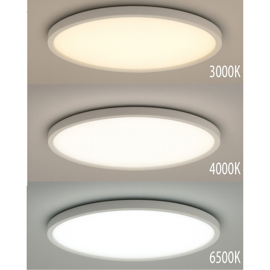 Plafonnier LED/40W/230V 3000/4000/6500K Ø 50 cm blanc