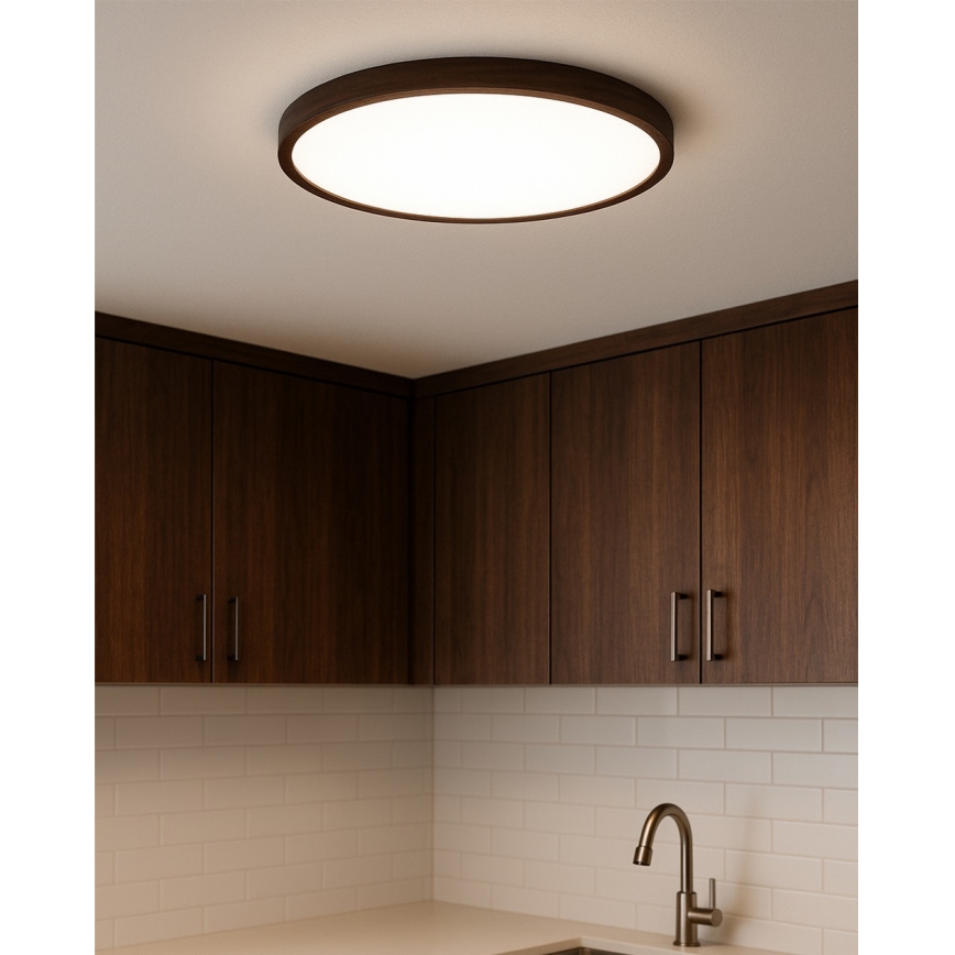 Plafonnier LED/40W/230V 3000/4000/6500K Ø 50 cm marron