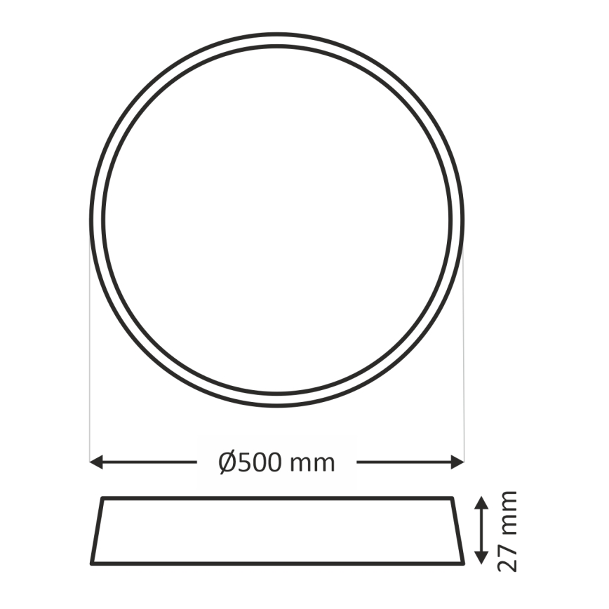 Plafonnier LED/40W/230V 3000/4000/6500K Ø 50 cm marron