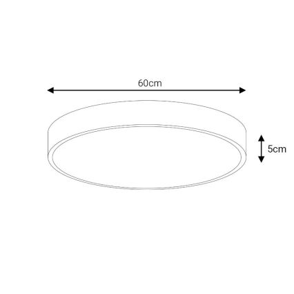 Plafonnier LED/60W/230V 4000K d. 60 cm noir
