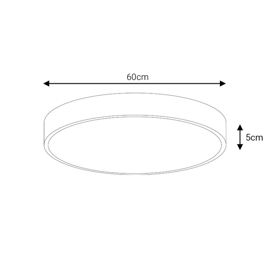 Plafonnier LED/60W/230V 4000K d. 60 cm noir