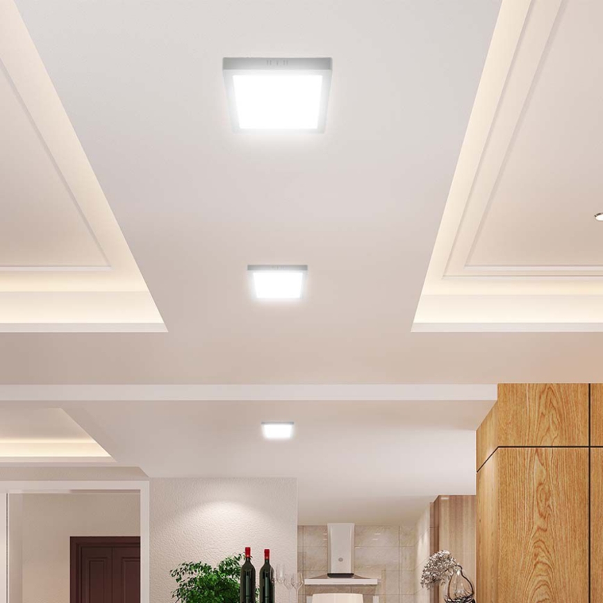 Plafonnier LED/6W/230V 6500K 12x12 cm blanc