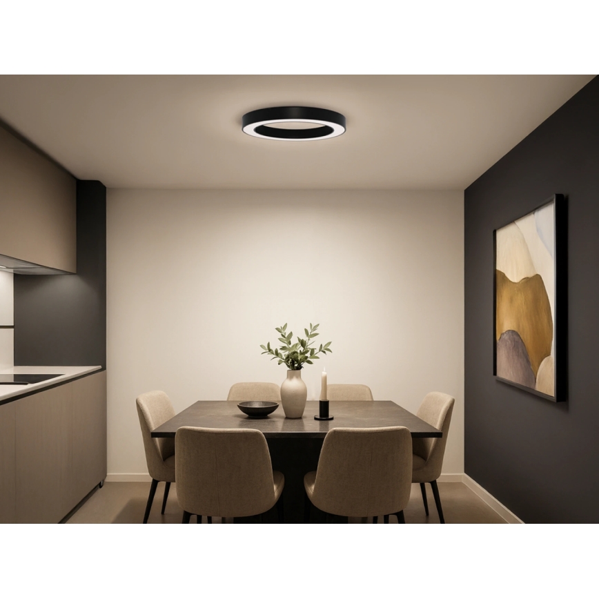 Plafonnier LED/80W/230V 3000/4000/6500K Ø 80 cm noir