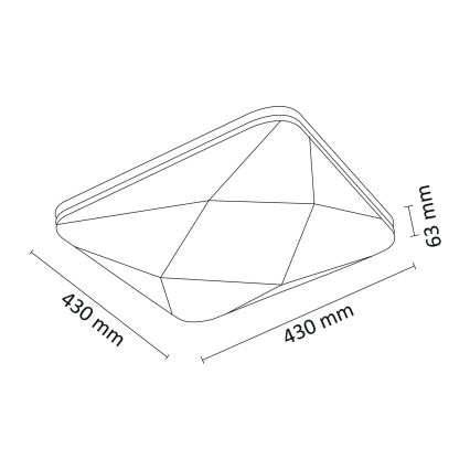 Plafonnier LED à intensité variable KASTOR avec télécommande LED/72W/230V