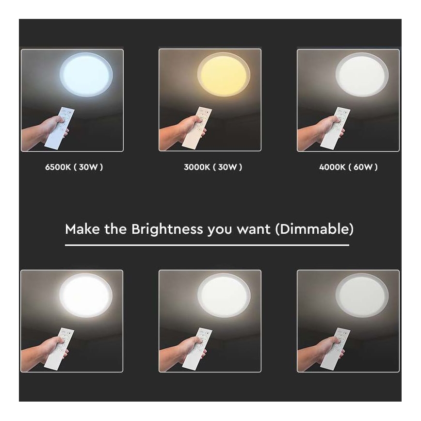 Plafonnier LED à intensité variable LED/40W/230V 3000K/4000K/6500K + télécommande