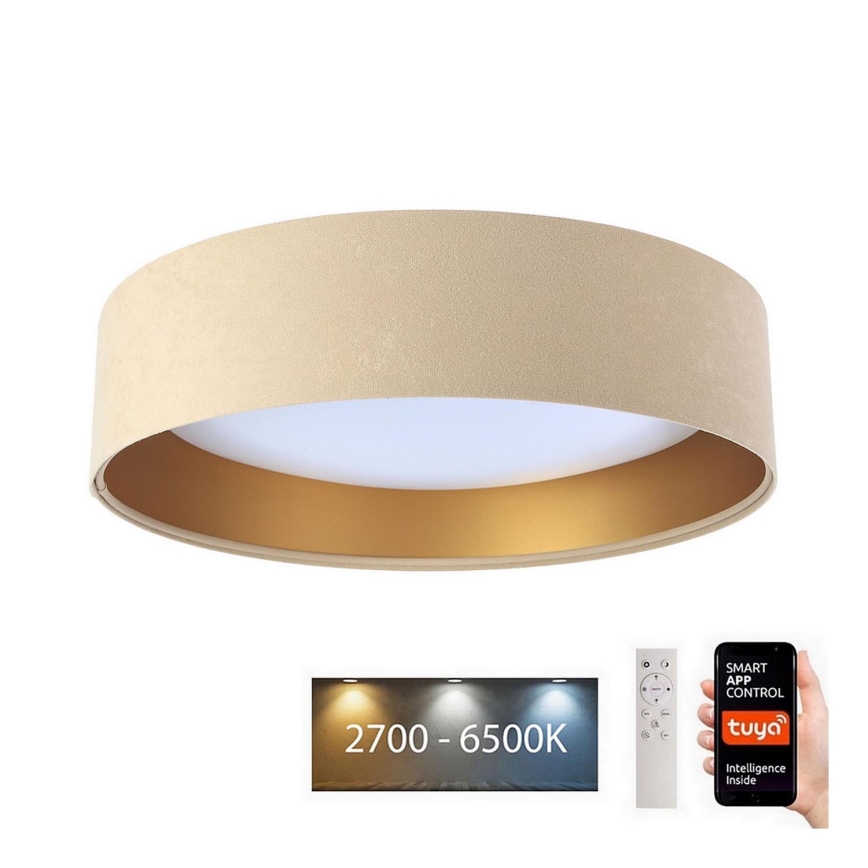 Plafonnier LED à intensité variable SMART GALAXY LED/24W/230V d. 45 cm 2700-6500K Wi-Fi Tuya beige/doré + Télécommande
