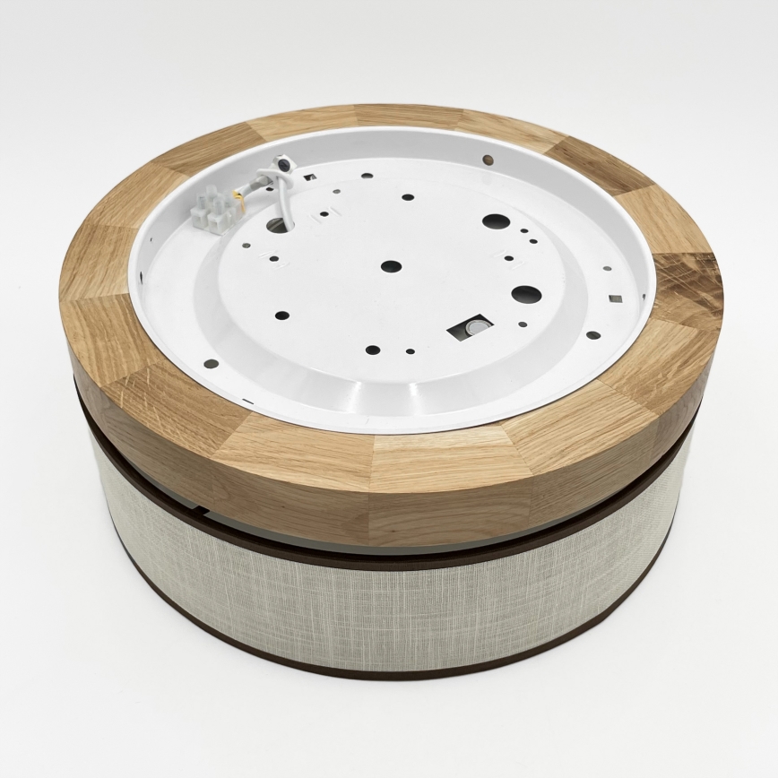 Plafonnier LED BELLADONNA LED/20W/230V Ø 30 cm crème/chêne