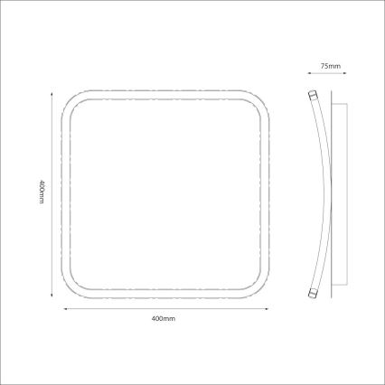 Plafonnier LED CALI LED/30W/230V 40x40 cm noir