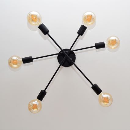 Plafonnier LED CAMBRIDGE 6xE27/8W/230V noir