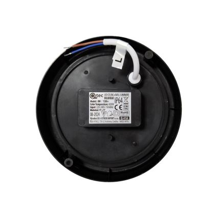 Plafonnier LED d'extérieur 8 W, 230 V, 4200 K (blanc neutre), Ø 14 cm, IP64, noir