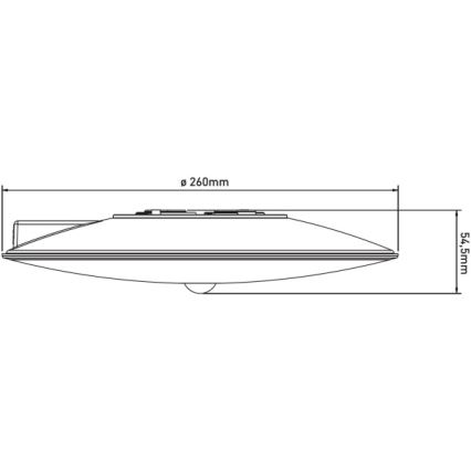 Plafonnier LED d'extérieur avec détecteur VISTA LED/15W/230V diam. 26 cm IP54 blanc