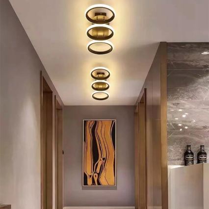 Plafonnier LED dimmable 30W/230V 3000–6500K noir Wi‑Fi Tuya + télécommande