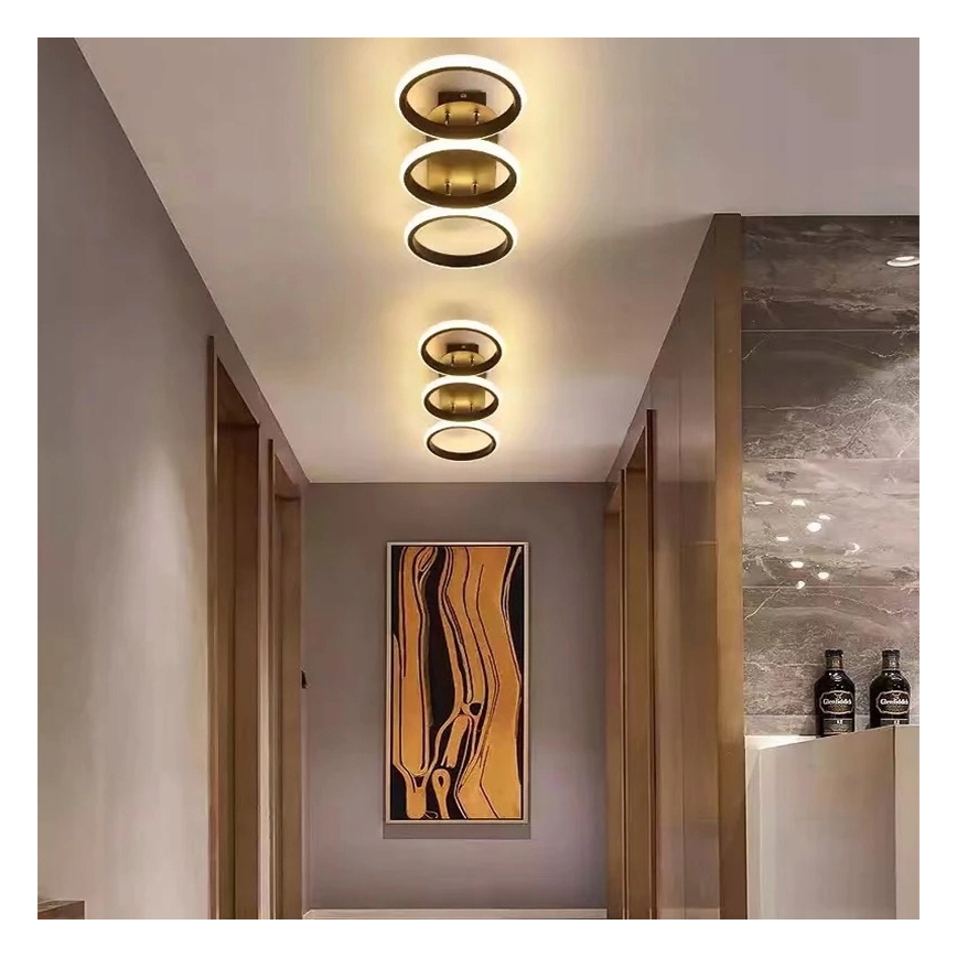 Plafonnier LED dimmable 30W/230V 3000–6500K noir Wi‑Fi Tuya + télécommande