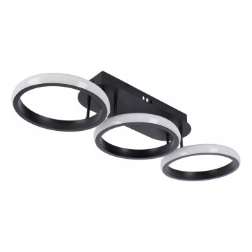 Plafonnier LED dimmable 30W/230V 3000–6500K noir Wi‑Fi Tuya + télécommande