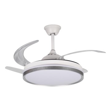 Plafonnier LED dimmable avec ventilateur PLAVE LED/36W/230V 3000-6500K argenté/blanc + télécommande