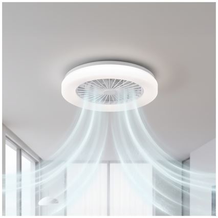 Plafonnier LED dimmable avec ventilateur VENTELUX LED/24W/230V 3000/4000/6500K Ø 45 cm blanc + télécommande