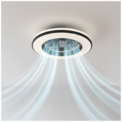 Plafonnier LED dimmable avec ventilateur VENTELUX LED/48W/230V 3000/4000/6500K Ø 48,5 cm noir + télécommande