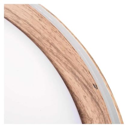 Plafonnier LED dimmable ILVI, 30 W, 230 V, 2700–6500 K, Ø 40 cm, finition bois, avec télécommande