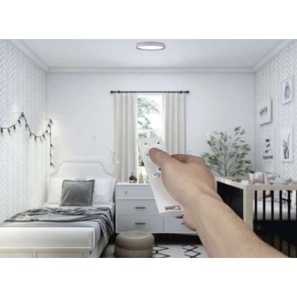 Plafonnier LED dimmable ILVI 30W 230V 2700-6500K Ø 40 cm blanc/beige + télécommande