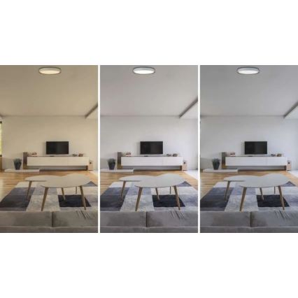 Plafonnier LED dimmable ILVI 30W 230V 2700-6500K Ø 40 cm blanc/beige + télécommande