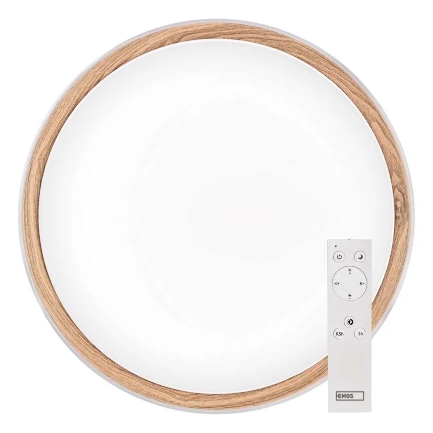 Plafonnier LED dimmable ILVI 30W 230V 2700-6500K Ø 40 cm blanc/beige + télécommande