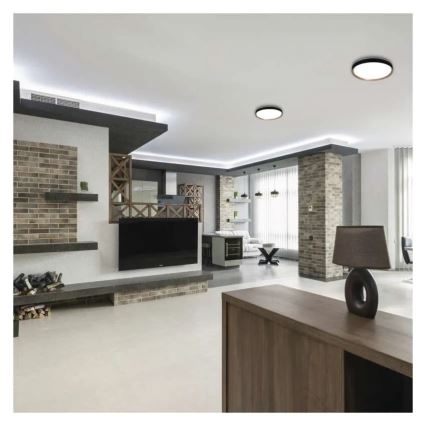 Plafonnier LED dimmable ILVI LED/30W/230V 2700-6500K Ø 40 cm noir/beige + télécommande