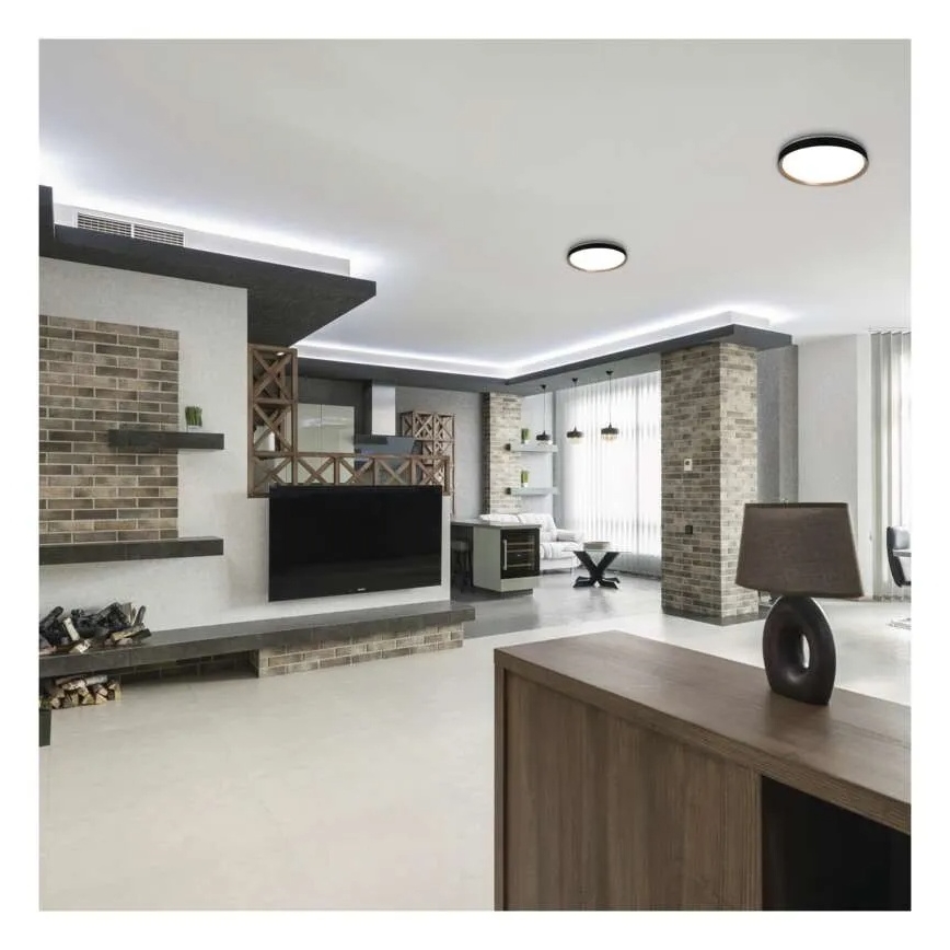 Plafonnier LED dimmable ILVI LED/30W/230V 2700-6500K Ø 40 cm noir/beige + télécommande
