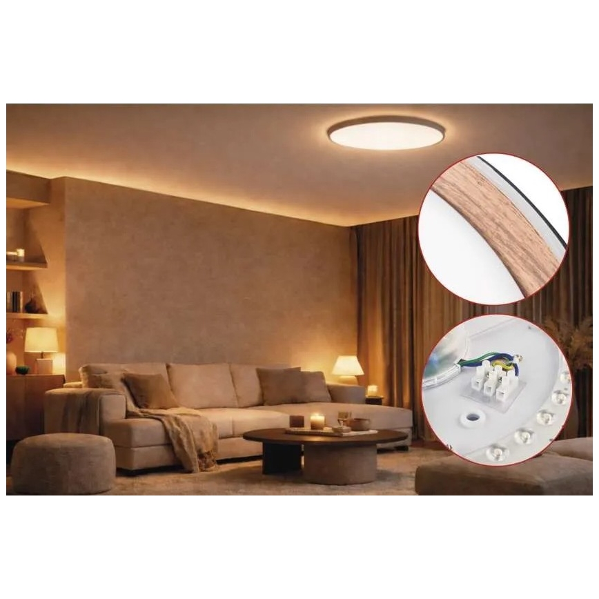Plafonnier LED dimmable ILVI LED/30W/230V 2700-6500K Ø 40 cm noir/beige + télécommande