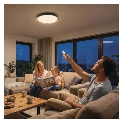 Plafonnier LED dimmable ILVI LED/30W/230V 2700-6500K Ø 40 cm noir/laiton + télécommande