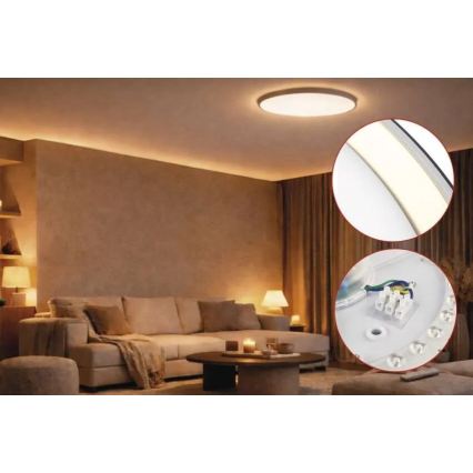 Plafonnier LED dimmable ILVI LED/30W/230V 2700-6500K Ø 40 cm noir/laiton + télécommande