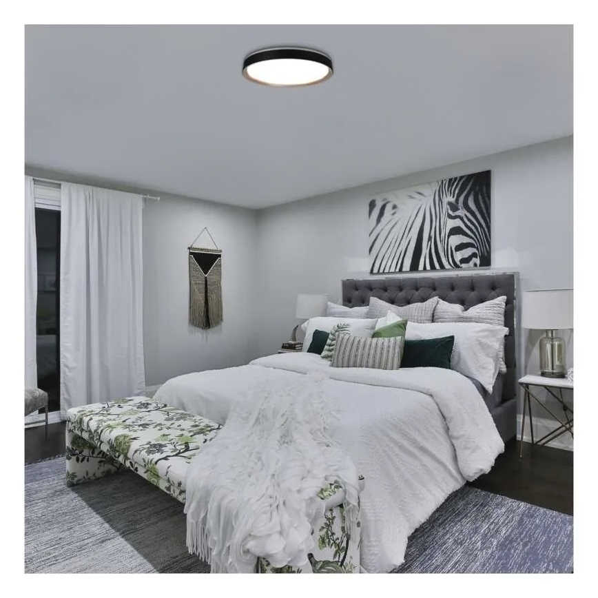 Plafonnier LED dimmable ILVI LED/45W/230V 2700-6500K Ø 50 cm noir/beige + télécommande