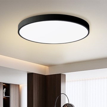 Plafonnier LED dimmable POOL SMART — 100 W, 230 V, 3000–6000 K, Ø 80 cm, Wi‑Fi Tuya, noir + télécommande
