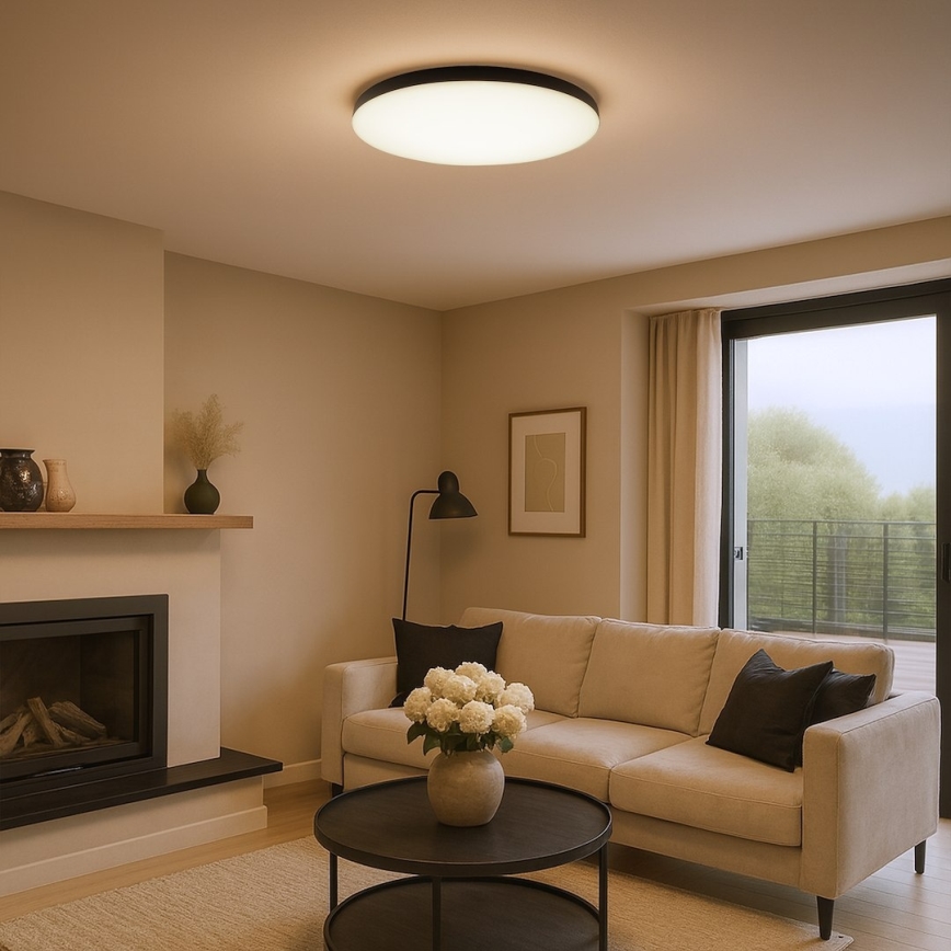 Plafonnier LED dimmable SIENA LED/80W/230V 3000-6000K Ø 75 cm noir + télécommande