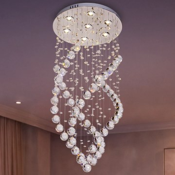 Plafonnier LED en cristal NAURU LED/24W/230V Ø 40 cm chrome brillant + télécommande
