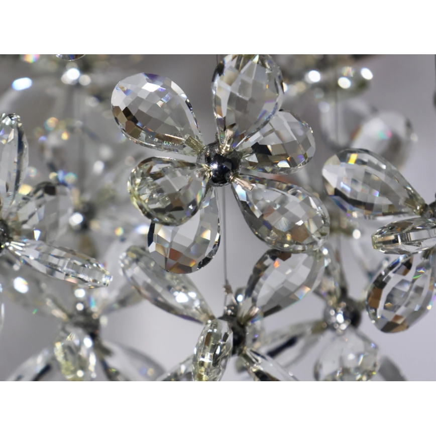 Plafonnier LED en cristal SAMOA LED/30W/230V Ø 40 cm, chrome poli + télécommande