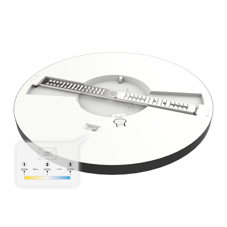 Plafonnier LED EVORA LED/18W/230V 3000/4000/6000K Ø 22,5 cm noir