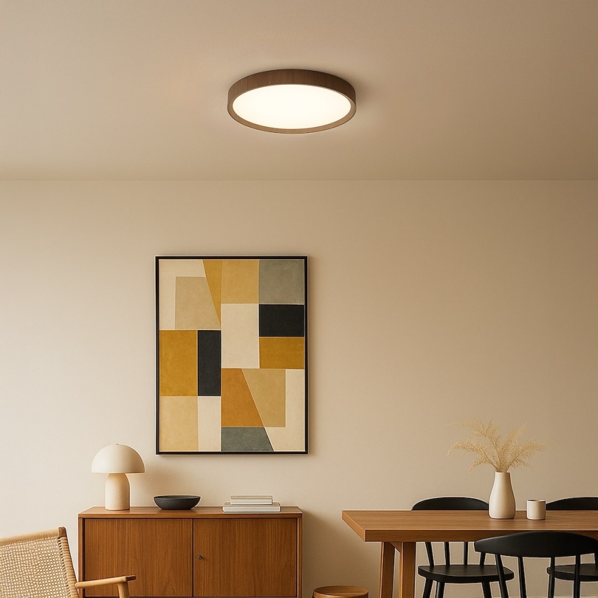 Plafonnier LED FOREST 24W/230V Ø 39 cm marron