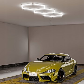 Plafonnier LED HEXAGON LED/128W/85-265V 6000K 248x97 cm IRC 90 IP54 blanc